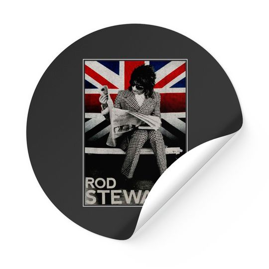 Rod Stewart Plaid Union Jack Tour 2014 Stickers, Rod Stewart Sticker Fan Gift, Rod Stewart Gift, Rod Stewart Vintage Sticker