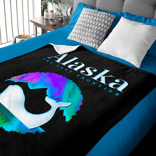 Alaska Northern Lights Orca Whale with Aurora Baby Blankets