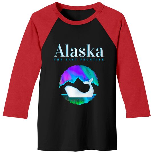Alaska Northern Lights Orca Whale with Aurora Baseball Tees
