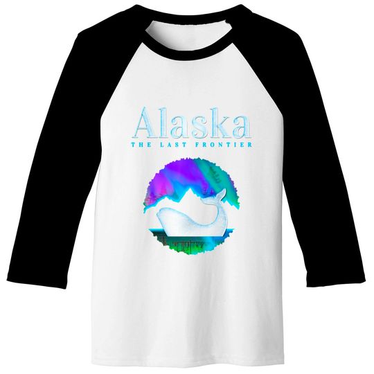 Alaska Northern Lights Orca Whale with Aurora Baseball Tees