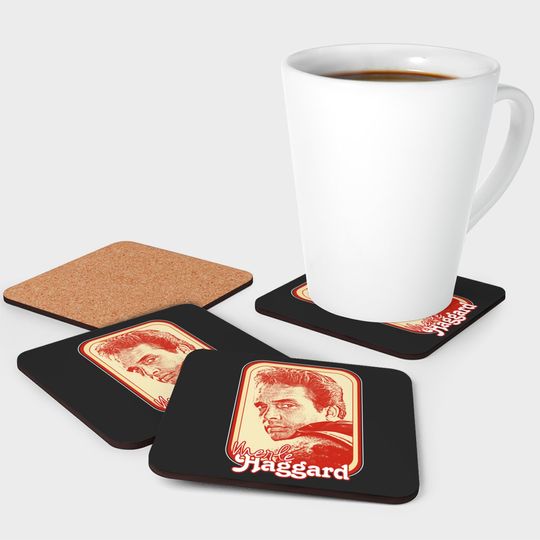 Merle Haggard /// Retro Style Country Music Fan Gift - Merle Haggard - Coasters