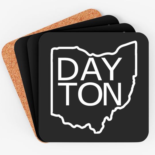 Discover Dayton Ohio Outline Coasters