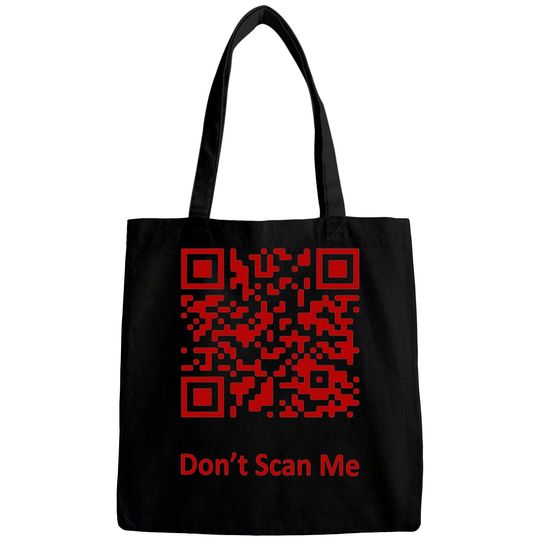 Discover Funny Rick Roll Meme QR Code Scan Shirt for Laughs and Fun Bags