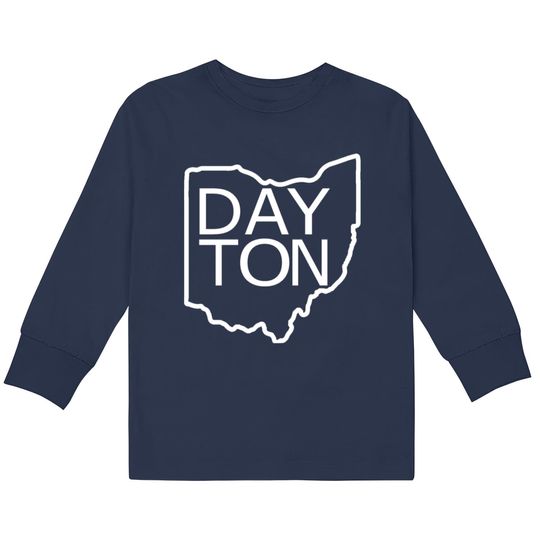 Discover Dayton Ohio Outline  Kids Long Sleeve T-Shirts
