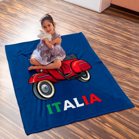 Italian Biker Bike Rider Motorcycle Love Italy Scooter Baby Blankets