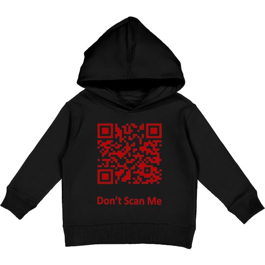 Funny Rick Roll Meme QR Code Scan Shirt for Laughs and Fun Kids Pullover Hoodies