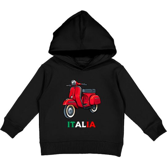 Discover Italian Biker Bike Rider Motorcycle Love Italy Scooter Kids Pullover Hoodies