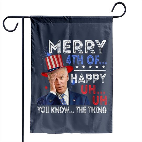 Joe Biden Confused Merry Happy Funny 4th Of July Garden Flags