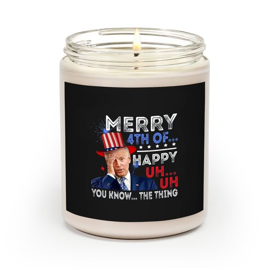 Joe Biden Confused Merry Happy Funny 4th Of July Scented Candles