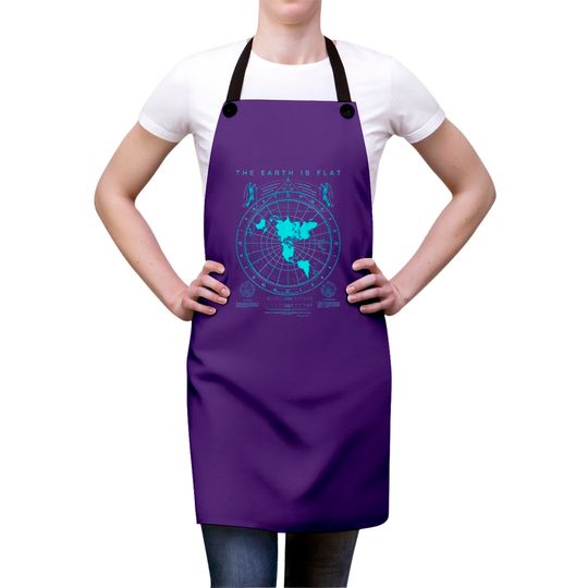 Flat Earth Map Zip Aprons, Earth is Flat, Firmament, NASA Lies