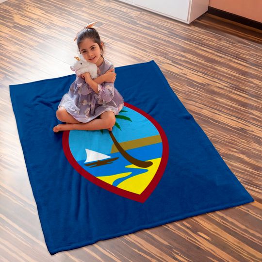 Guam Flag Seal Baby Blankets