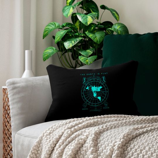 Flat Earth Map Zip Lumbar Pillows, Earth is Flat, Firmament, NASA Lies