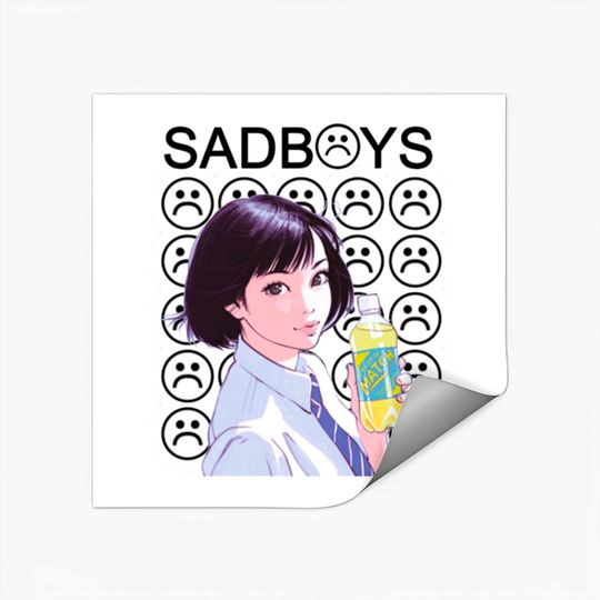 Sad Boys School Girl Stickers