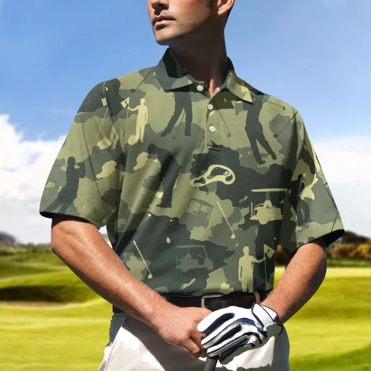 Camouflage Texture Golf Polo Shirt