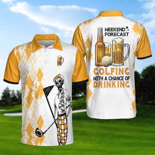 Discover Weekend Forecast Beer And Golf Polo Shirt