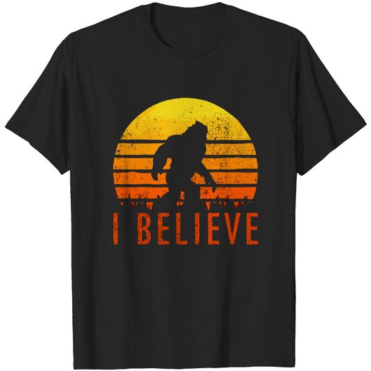 Vintage Retro Believe In Bigfoot Sasquatch T-shirt