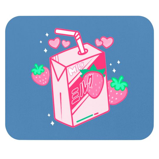 Japanese Kawaii Strawberry Milk Shake Carton Mouse Pads