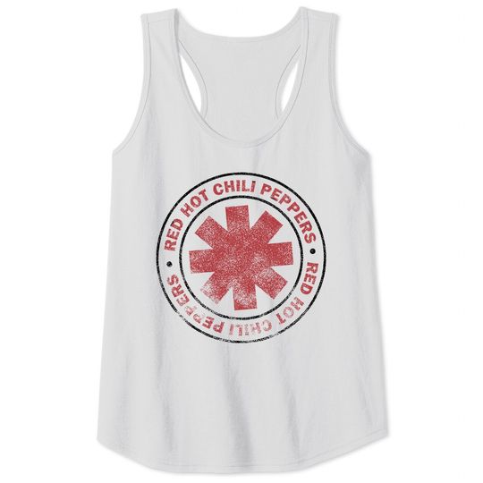 Red Hot Chili Peppers Distressed Outlined Asterisk Logo Tank Tops