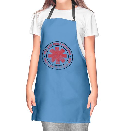Red Hot Chili Peppers Distressed Outlined Asterisk Logo Kitchen Aprons