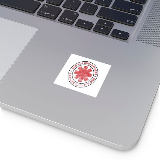 Red Hot Chili Peppers Distressed Outlined Asterisk Logo Stickers