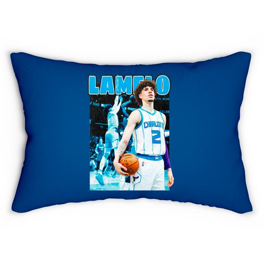 Lamelo Ball 90s Vintage Bootleg Rap Lumbar Pillow HipHop Lumbar Pillows, Basketball Lumbar Pillows