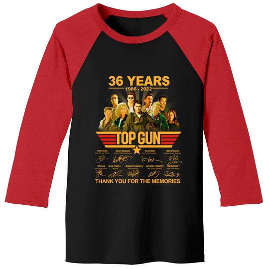 Discover Top Gun Marverick Shirt, Top Gun 36 Years 1986 2022 Baseball Tees