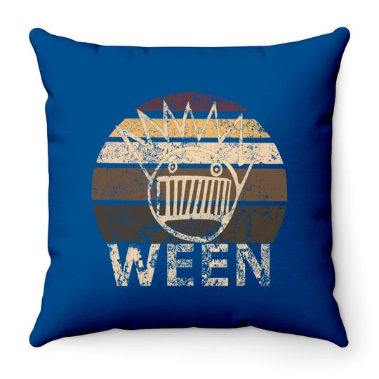 WEEN Vintage Retro Distressed Boognish - Ween - Throw Pillows