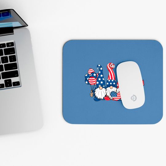 4th of July Gnome Mouse Pads, 4th of July Mouse Pads, Gnome Mouse Pads, Patriotic Mouse Pads