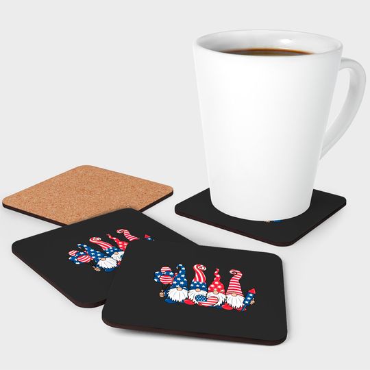 4th of July Gnome Coasters, 4th of July Coasters, Gnome Coasters, Patriotic Coasters