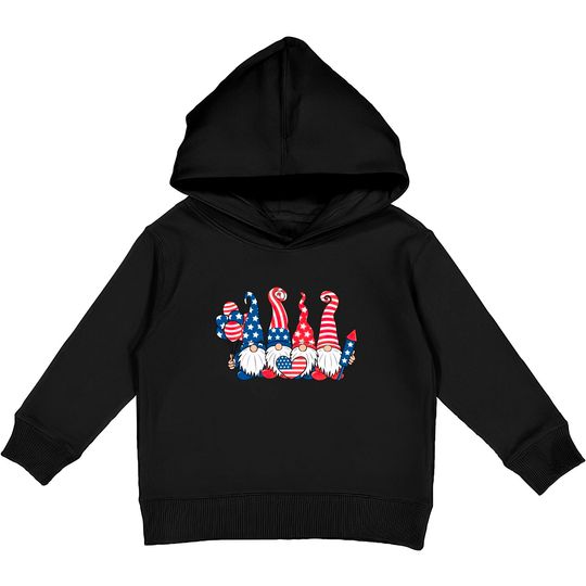 4th of July Gnome Kids Pullover Hoodies, 4th of July Kids Pullover Hoodies, Gnome Kids Pullover Hoodies, Patriotic Kids Pullover Hoodies
