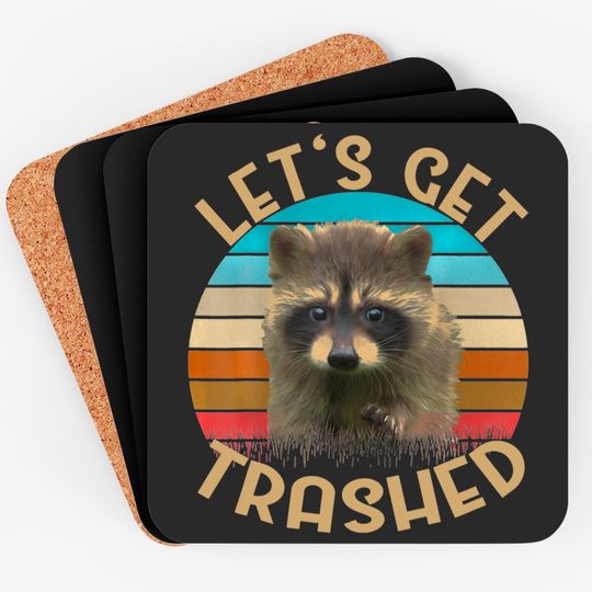 Discover Let's Get Trashed Raccoon Coasters