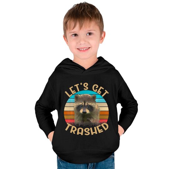 Let's Get Trashed Raccoon Kids Pullover Hoodies