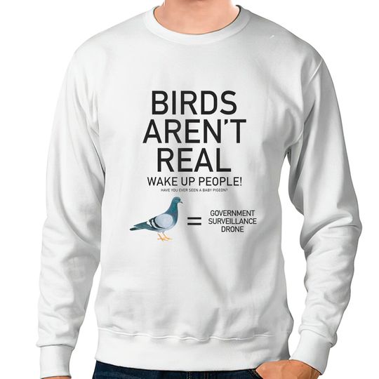 Discover Birds Are Not Real Bird Spies Conspiracy Theory Birds Sweatshirts