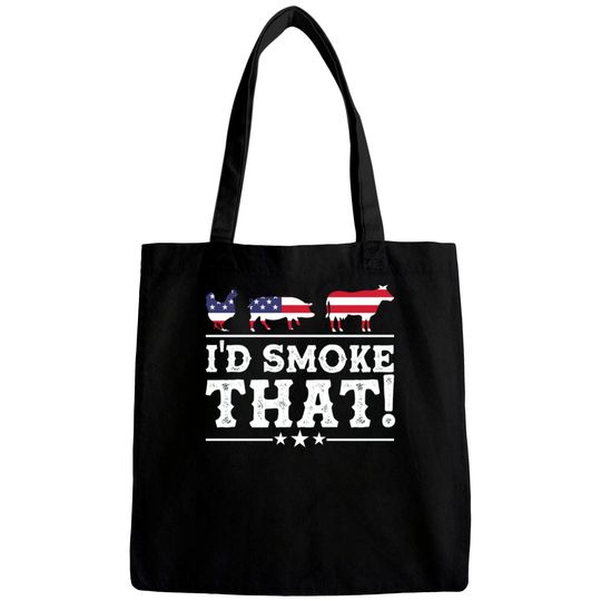 Discover I'd Smoke That BBQ Loverr American Flag Bags