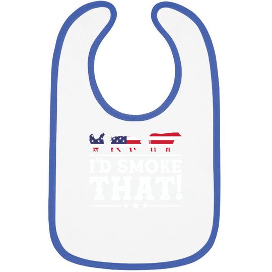 Discover I'd Smoke That BBQ Loverr American Flag Bibs