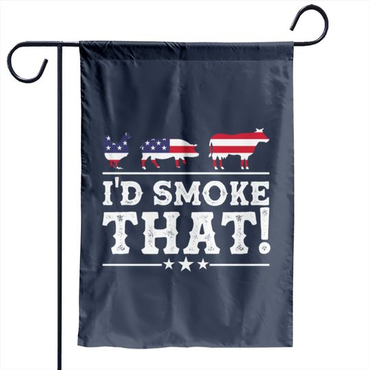 Discover I'd Smoke That BBQ Loverr American Flag Garden Flags