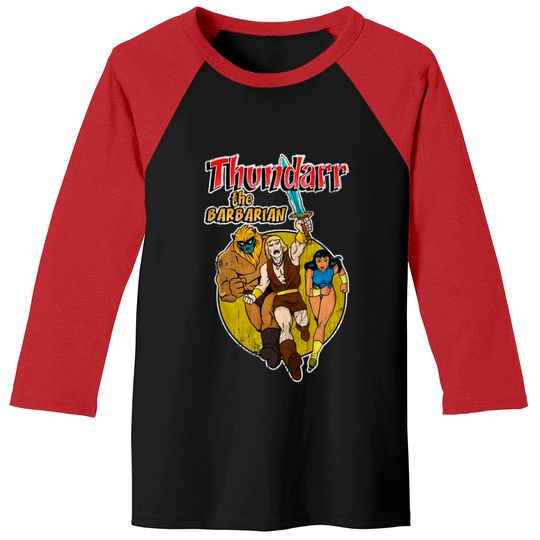 Distressed Thundarr the barbarian - Thundarr The Barbarian - Baseball Tees