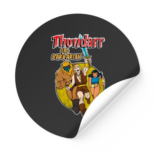 Distressed Thundarr the barbarian - Thundarr The Barbarian - Stickers