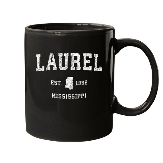 Laurel Mississippi Ms Vintage Athletic Sports Desi Mugs