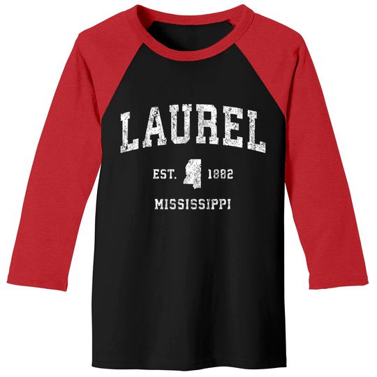 Laurel Mississippi Ms Vintage Athletic Sports Desi Baseball Tees