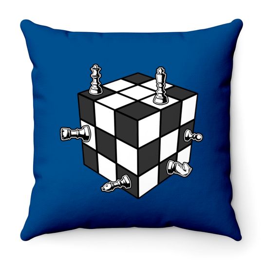 Chess Rubix Cube Throw Pillows