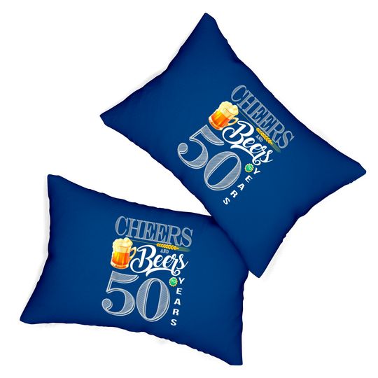 50th Birthday Lumbar Pillow Cheers And Beers To 50 Years Lumbar Pillows