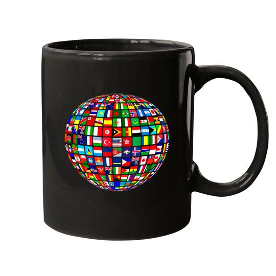 Discover Travel Symbol Mugs World Map of Flags