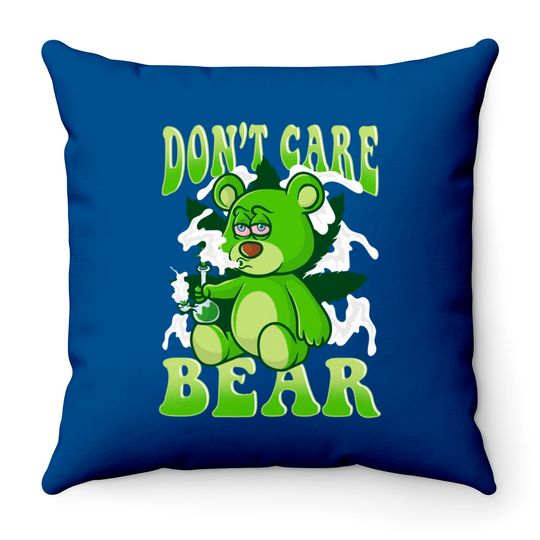 Discover Everything 420 Throw Pillows Stoned Bear Smoking Weed