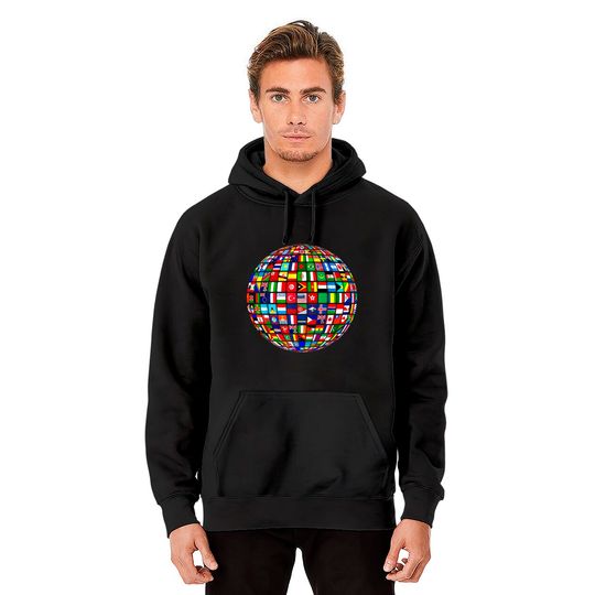 Travel Symbol Hoodies World Map of Flags
