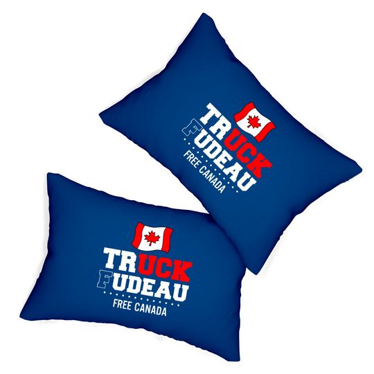 Truck Fudeau Anti Trudeau Freedom Convoy Canada Truckers Lumbar Pillows