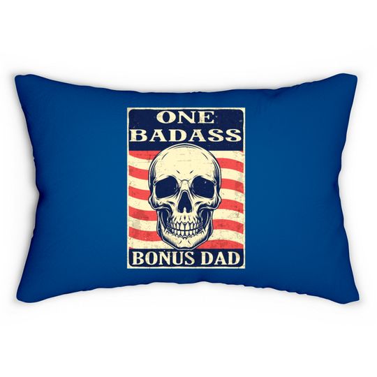 Discover One-Badass-Bonus-Step-Dad-Birthday-Gift Lumbar Pillows