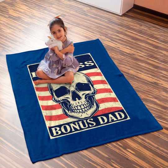 One-Badass-Bonus-Step-Dad-Birthday-Gift Baby Blankets