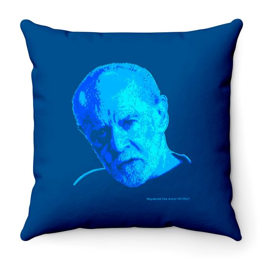 Black Throw Pillow - George Carlin Portrait - Comedian - Throw Pillows