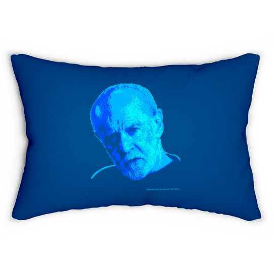 Black Lumbar Pillow - George Carlin Portrait - Comedian - Lumbar Pillows